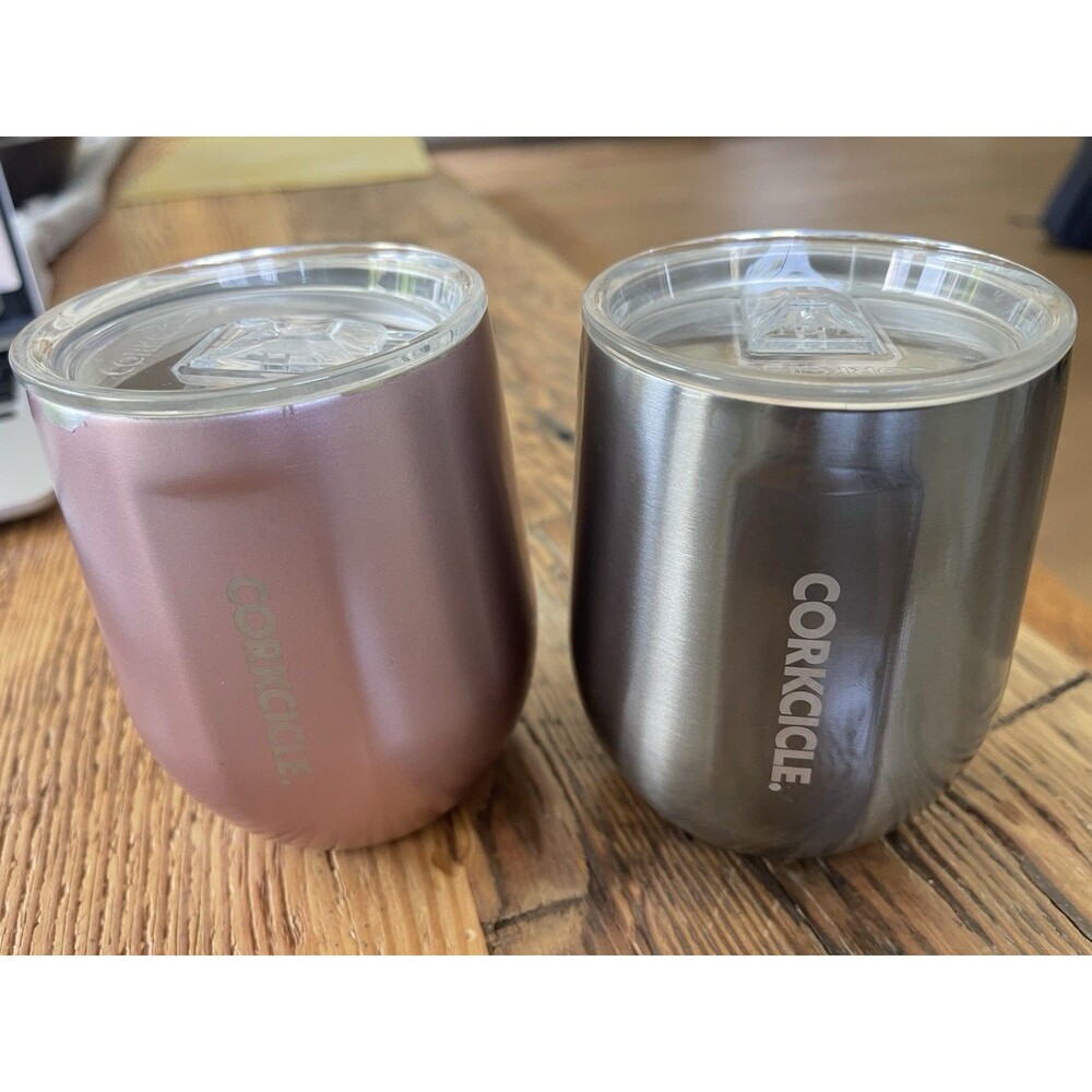 CORKCICLE Stemless Insulated Tumblers Lot of 2 wine coffee water beverage 12oz